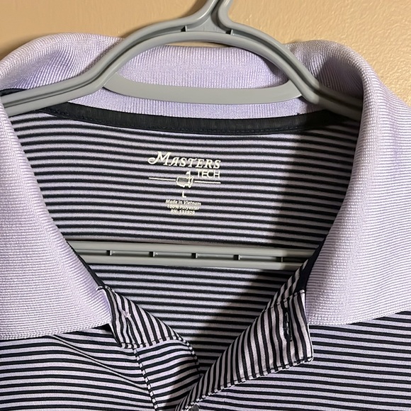 Purple stripes golf polo shorts sleeve shirt. B5 - Picture 3 of 4